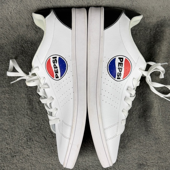 PEPSI Shoes Men’s 12 White Sneakers Lace Up Casual Athletic Retro Tennis Logo - Picture 9 of 12